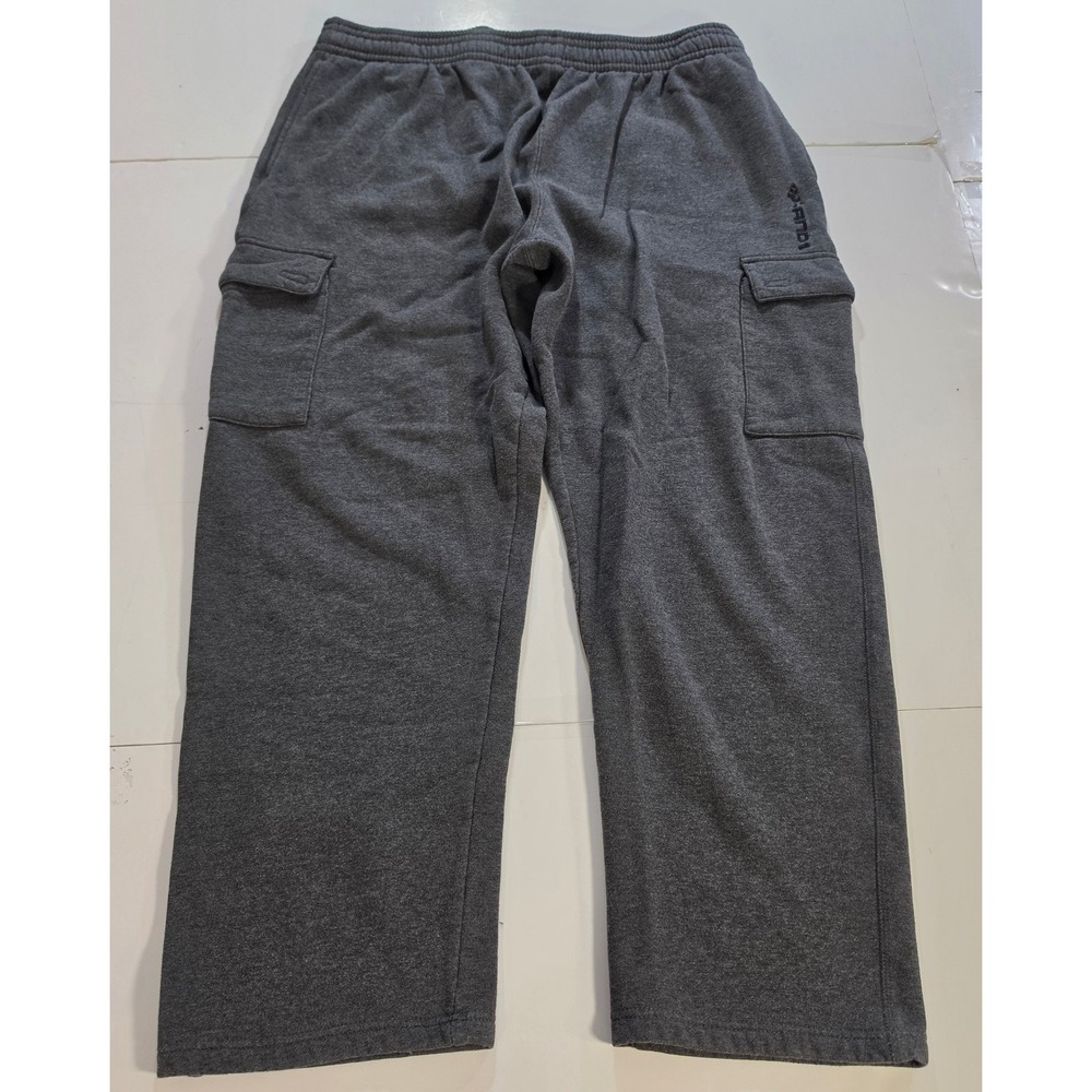 AND1 Mens Fleece Cargo Sweatpants Gray Basketball Athletic Pants 2XL 28 Inseam